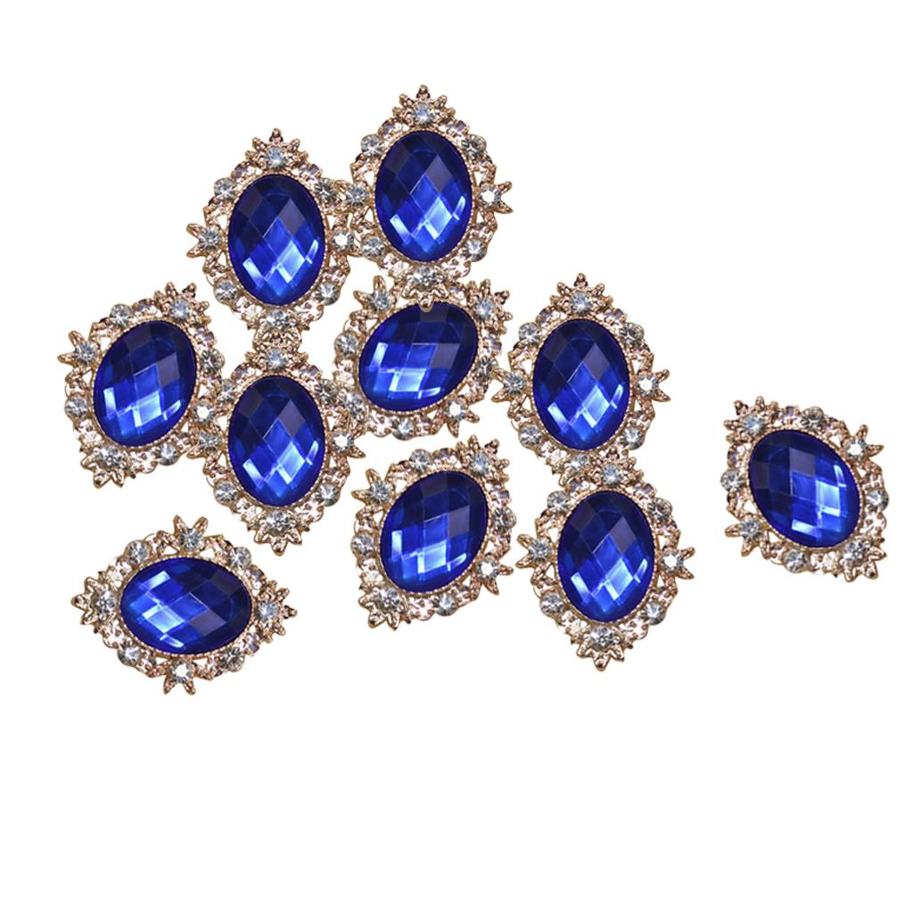 Embellishment Glue Craft - Düz Sırtlı Oval Yapay Elmas Düğmeler,