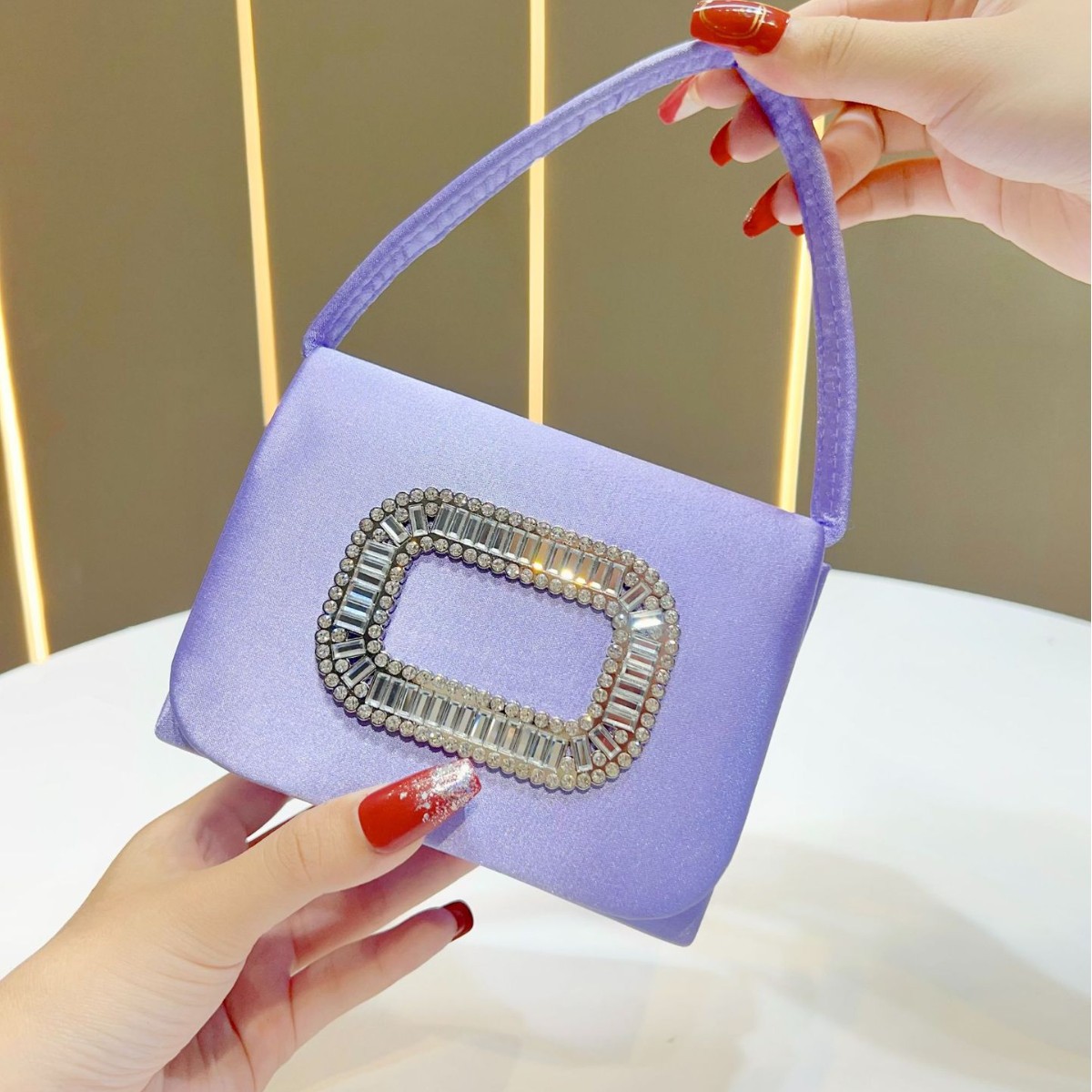 Lüks Mini Kare Çanta kadın Elm - Tassel Fringe Trim incelemesi ve fiyatı